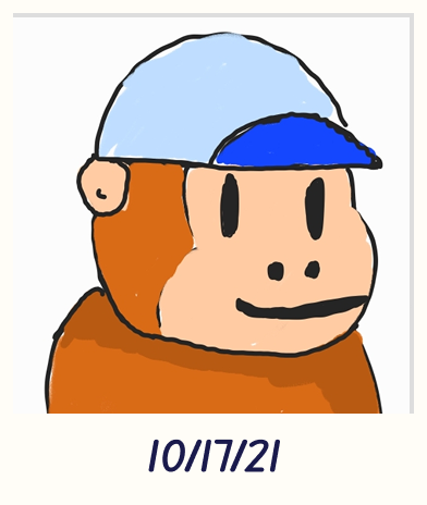 A Smol Brain drawn by the community: a Smol in a blue cap, grinning, dated 10/17/21